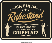 Ruhestand - Fun-Schilder - Golf