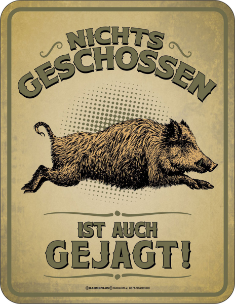 Jäger - Fun-Schilder - Nichts geschossen
