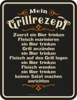 Grillen - Fun-Schilder - Grillrezept