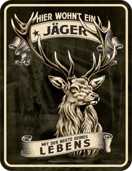 Jäger - Fun-Schilder - hier wohnt