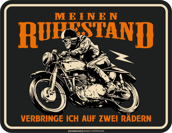 Ruhestand - Fun-Schilder - Motorrad