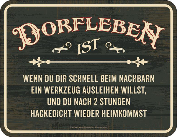 Dorfleben - Fun-Schilder - Werkzeug