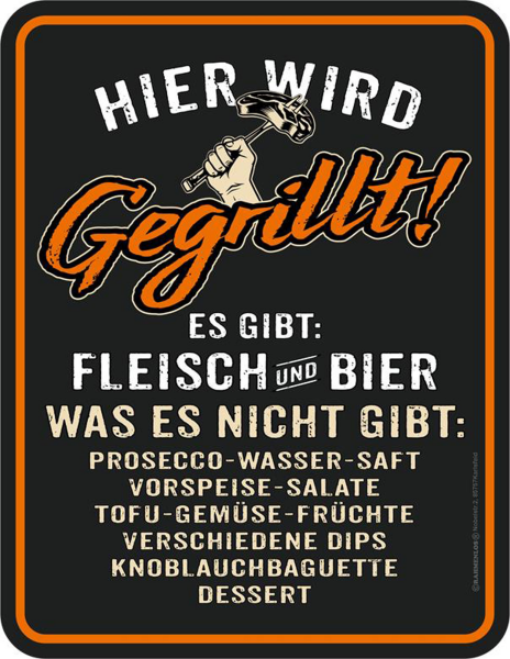 Grillen Hier wird gegrillt Fun-Schilder