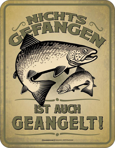 Angler - Fun-Schilder - nichts gefangen