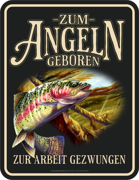 Angler - Fun-Schilder - zum Angeln geboren