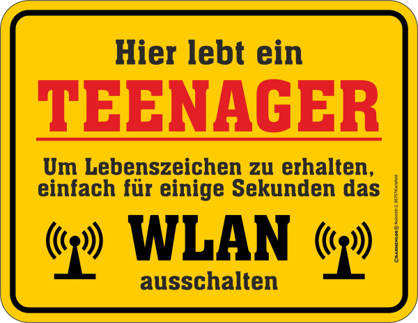 Teenager WLAN Fun-Schilder