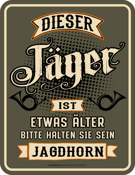 Jäger Jagdhorn Fun-Schilder
