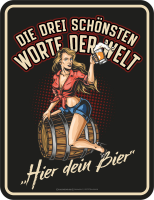 Bier - Fun-Schilder - Drei Worte
