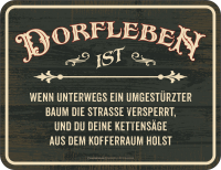 Dorfleben - Fun-Schilder - Kettensäge