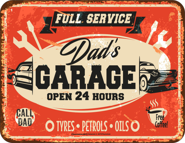 Papa - Fun-Schilder - Dad´s Garage