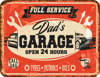 Papa - Fun-Schilder - Dad´s Garage