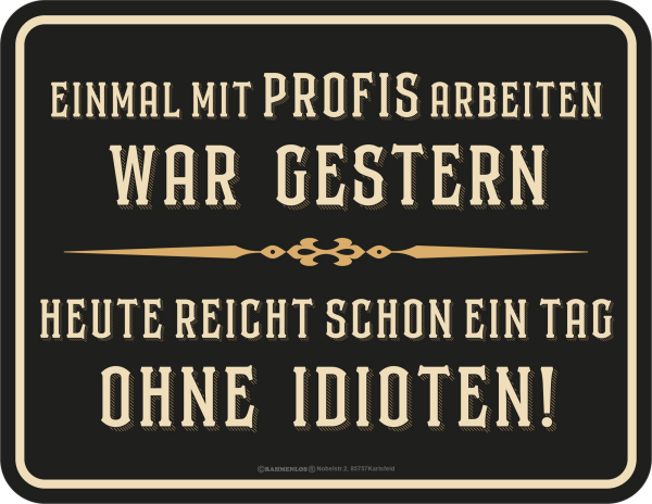 Fun - Fun-Schilder - Profis war gestern