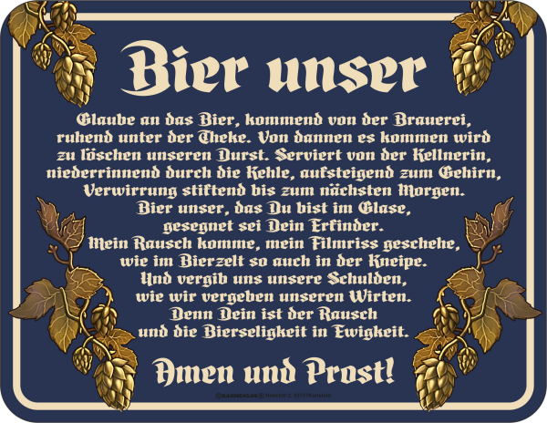 Bier - Fun-Schilder - Bier unser