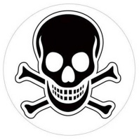 Skulls - Sticker - Skull & Crossbones Black