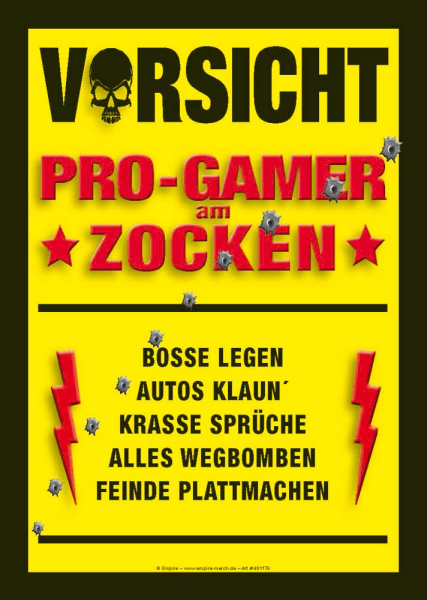 Gaming - Sticker - Progamer am Zocken