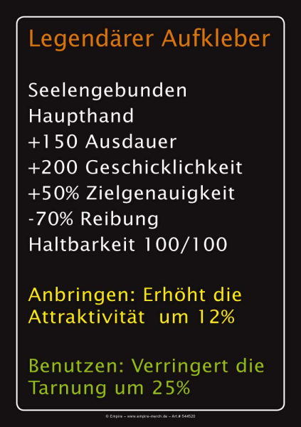 Gaming - Sticker - Legendärer Aufkleber