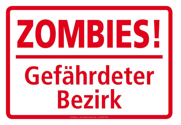 Zombies  - Sticker - Gefährdeter Bezirk