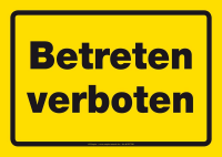 Warnung - Sticker - Betreten verboten
