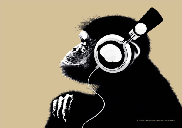 Chimp - Sticker - Headphone