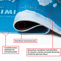 Weltkarte - Schreibtischunterlage - Time - Gaming Mousepad