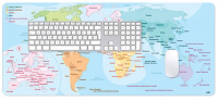 Weltkarte - Schreibtischunterlage - Gaming Mousepad