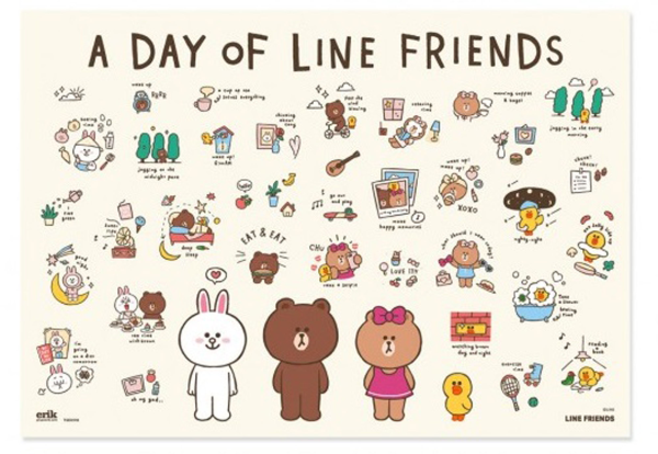 Line Friends - Schreibtischunterlage - a day