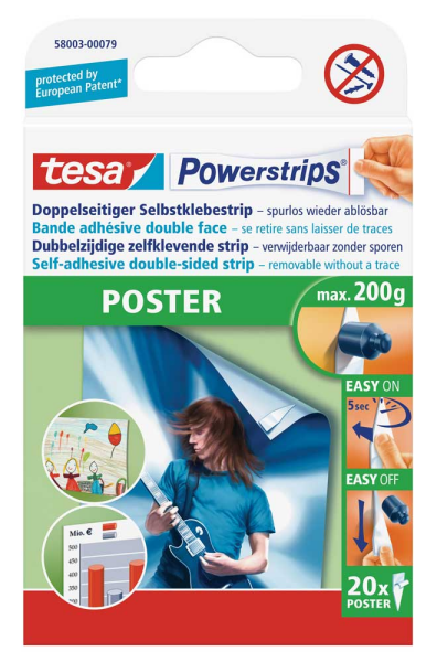 tesa Powerstrips® Poster - Tesa Powerstrips - Inhalt 20 Stück