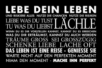 Fußmatte - Türmatten - Lebe dein Leben s/w