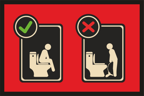 Fußmatte - Türmatten - Bitte im Sitzen pinkeln