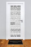 Motivational - Türposter - Lebe Dein Leben