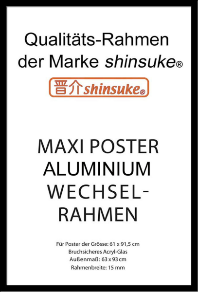 ALU Rahmen 61x91,5 cm  - Wechselrahmen - Aluminium schwarz