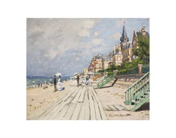 Monet, Claude - Kunstdruck - Beach at Trouville, 1870