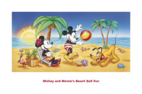 Disney - Kunstdruck - Mickey and Minnies Beach Ball