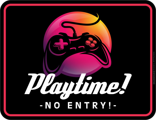 Gaming - Playtime - hochwertig bedrucktes Blechschild - Grösse 22x17