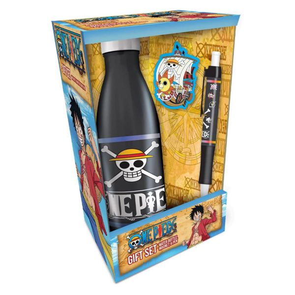 One Piece - Straw Hat Crew - Geschenk Set - Flasche, Kuli, Schlüsselanhänger