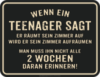 Teenager - Aufräumen - hochwertig bedrucktes...