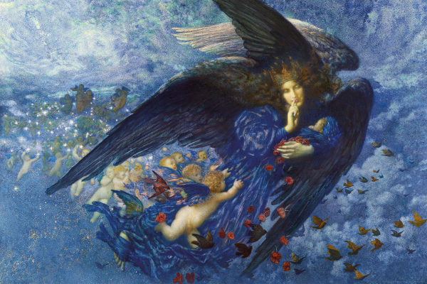 Edward Robert Hughes - Kunstdruck - Night with her Train of Stars