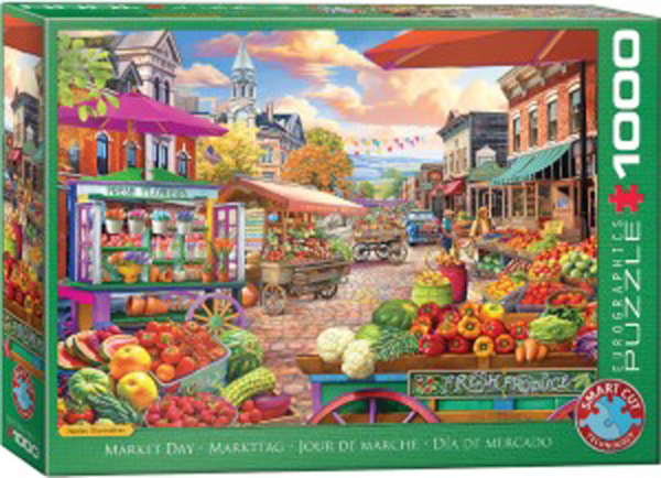 1000 Teile Puzzle - Puzzle - Main Street Market Day - Markttag