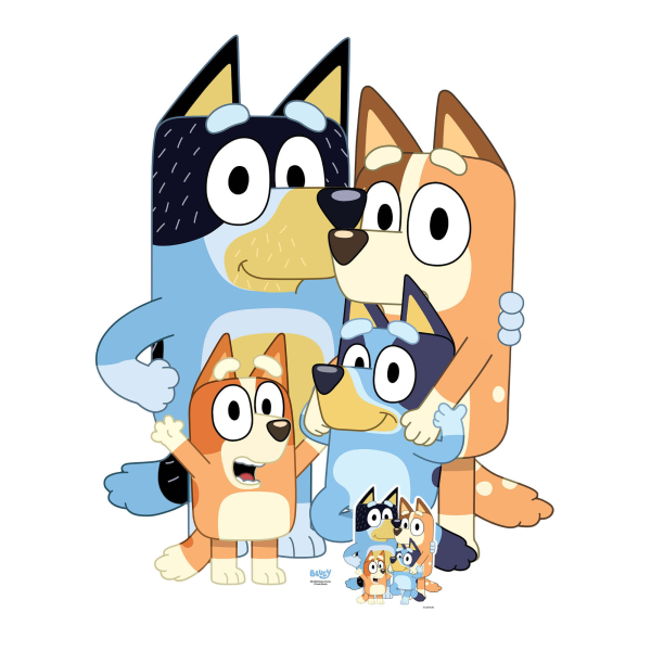 Bluey Family Pappaufsteller Standy 117x96 cm