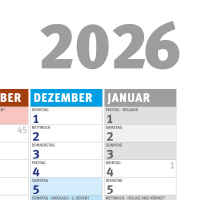 Jahresplaner 2026 - Wandplaner Kalender - Giant XXL Poster - Grösse 140x100 cm