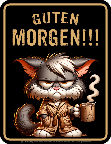 Fun - Guten Morgen - hochwertig bedrucktes Blechschild - Größe 22x17 cm