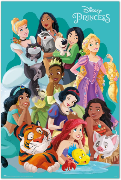 Prinzesinnen mit Haustieren - Poster 61x91,5 cm