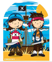 Piraten Freunde - Fotowand Stand In - Pappaufsteller 103x120 cm