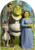 Shrek und Familie - Fotowand Stand In - Pappaufsteller...