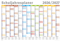 Schuljahresplaner 2026/2027 - Wandplaner Kalender Poster...