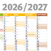 Schuljahresplaner 2026/2027 - Wandplaner Kalender Poster Druck - Grösse 91,5x61 cm gerollt