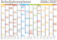 Schuljahresplaner 2026/2027 - Wandplaner Kalender - Giant...