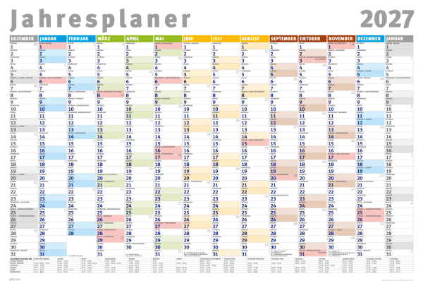 MB 13 - Jahresplaner 2027 - Wandplaner Kalender Poster Druck - 91,5x61 cm gerollt