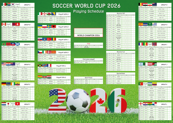 Soccer World Cup 2026 – XXL Wall Planner (100x140 cm)