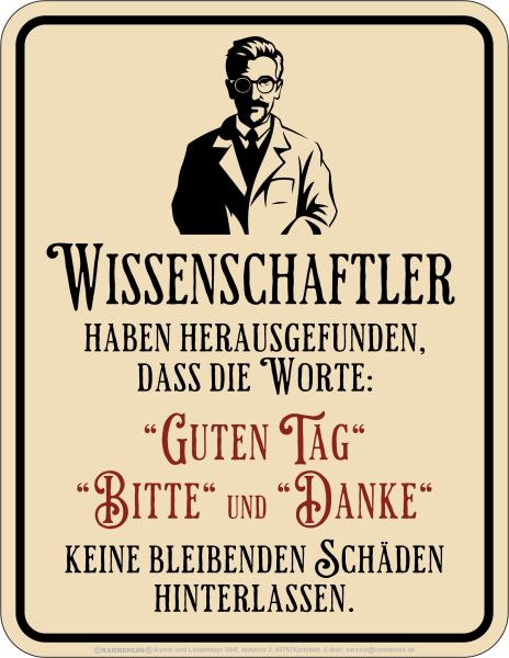 Bedrucktes Blechschild - Bitte und Danke
